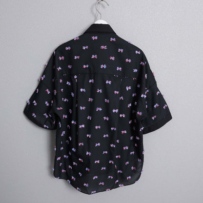 C-BL-83 Robin flower blouse WHITE