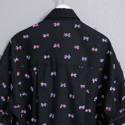 C-BL-83 Robin flower blouse WHITE