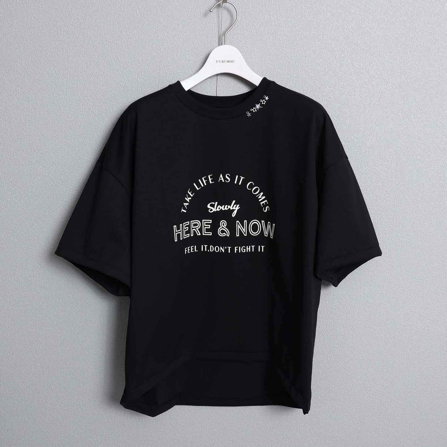 F-CS-10H「Snowmelt knit」Logo tee【BLACK】