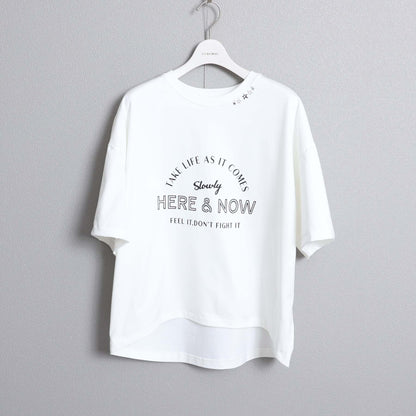 F-CS-10H「Snowmelt knit」Logo tee【WHITE】