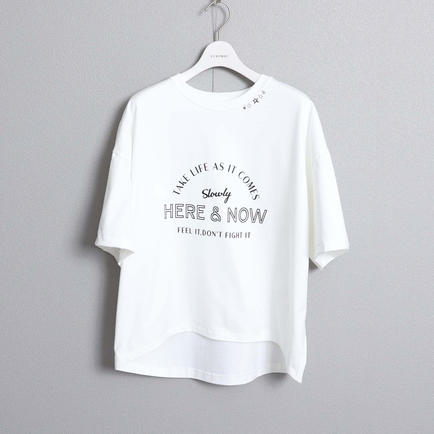 F-CS-10H「Snowmelt knit」Logo tee【WHITE】