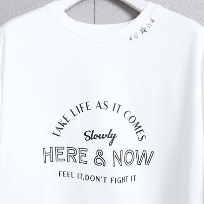 F-CS-10H「Snowmelt knit」Logo tee【WHITE】