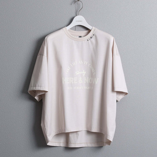 F-CS-10H「Snowmelt knit」Logo tee【BEIGE】
