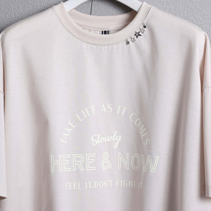 F-CS-10H「Snowmelt knit」Logo tee【BEIGE】