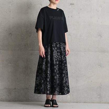 C-SK-119「Blanche」 Long skirt BLACK