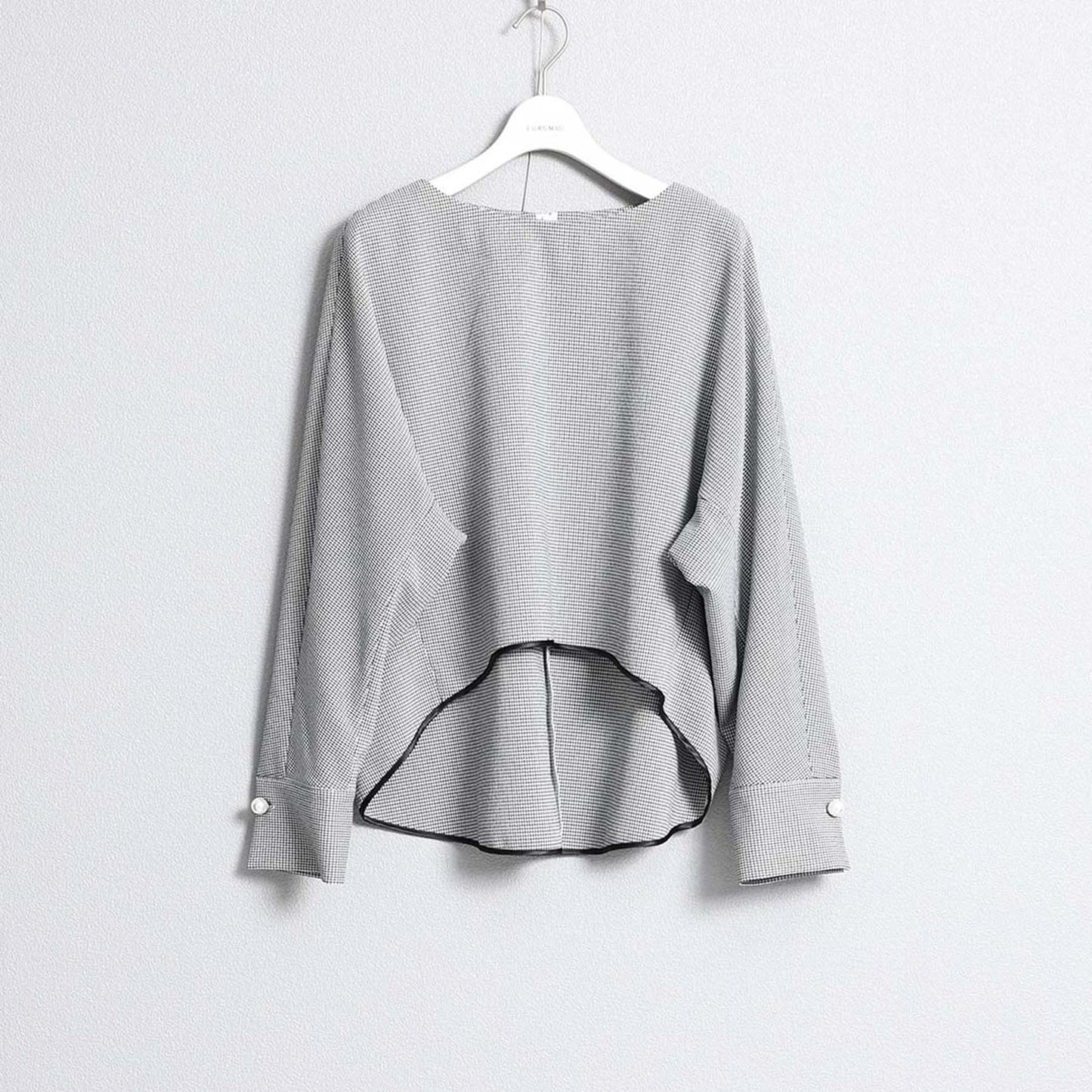 2026AW【10月下旬お届け予定】 F-BL-07H「Technical Houndstooth」Dolman sleeve blouse【全1色】