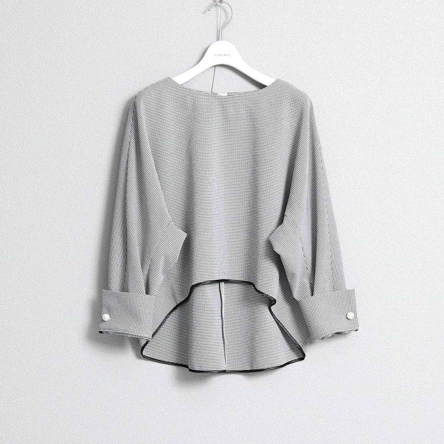2026AW【10月下旬お届け予定】 F-BL-07H「Technical Houndstooth」Dolman sleeve blouse【全1色】