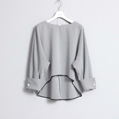 2026AW【10月下旬お届け予定】 F-BL-07H「Technical Houndstooth」Dolman sleeve blouse【全1色】