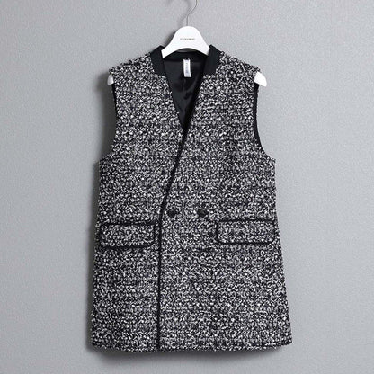 2026AW【10月下旬お届け予定】 F-VT-03「Wreath tweed/Layer check tweed」Double-breasted gilet【全2色】