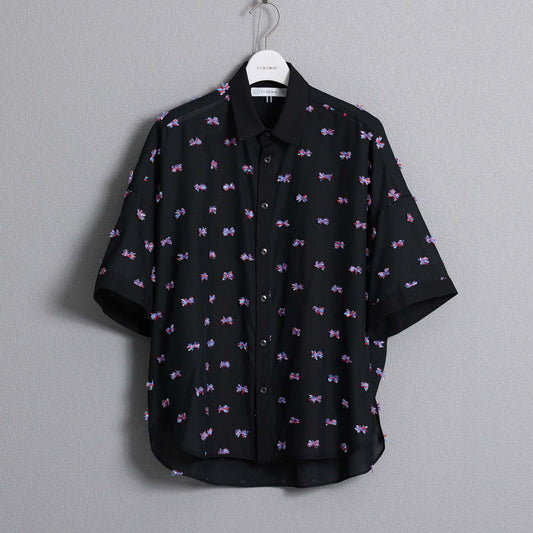 C-BL-83 Robin flower blouse WHITE