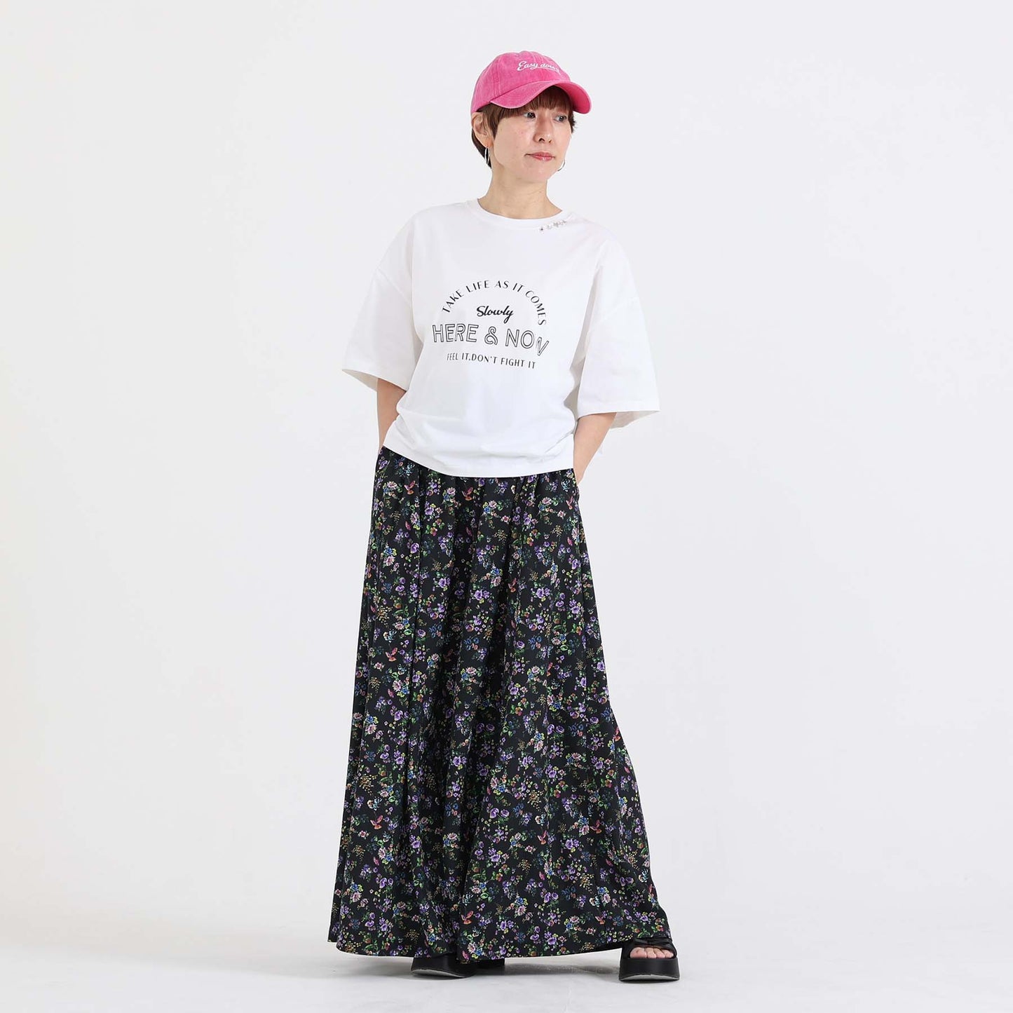 C-BL-83 Robin flower blouse WHITE