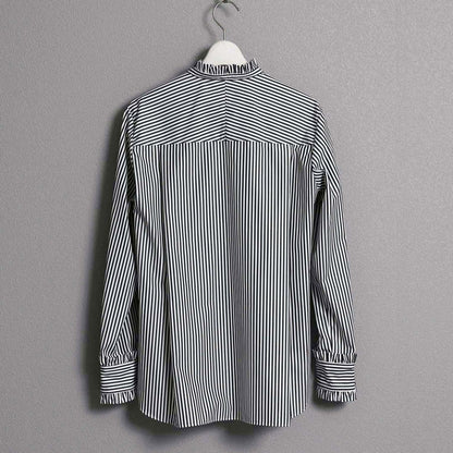 2026AW【9月上旬お届け予定】 F-SH-06「Stripe typewriter」Stand collar shirt【全3色】