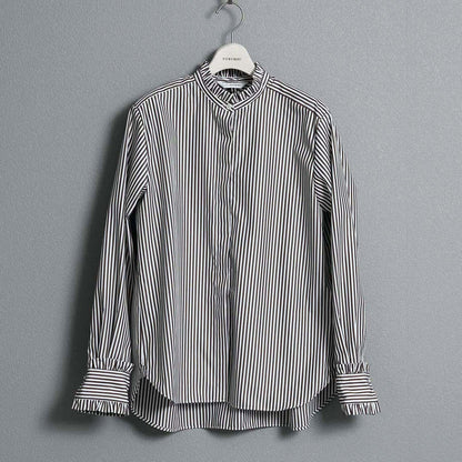 2026AW【9月上旬お届け予定】 F-SH-06「Stripe typewriter」Stand collar shirt【全3色】