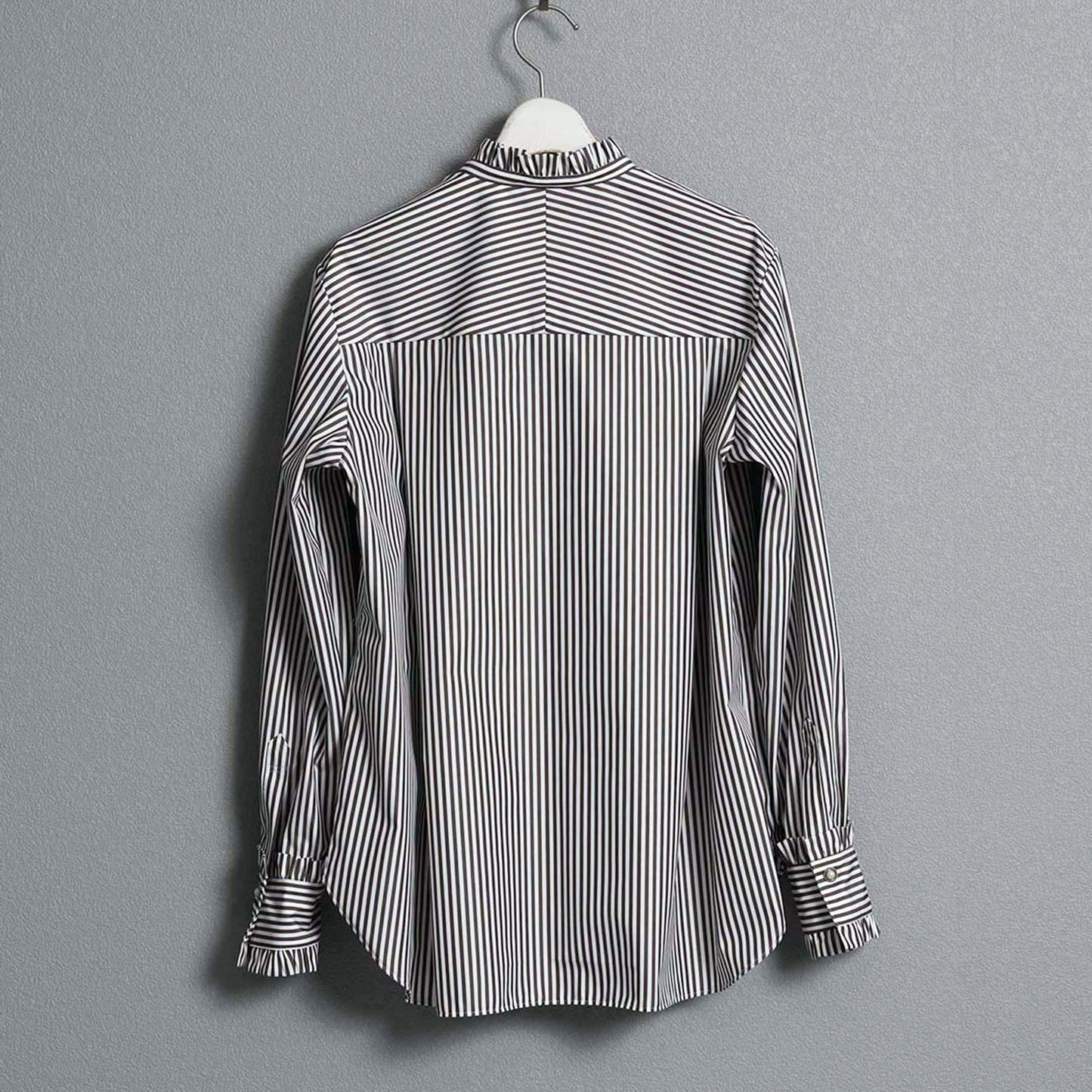 2026AW【9月上旬お届け予定】 F-SH-06「Stripe typewriter」Stand collar shirt【全3色】