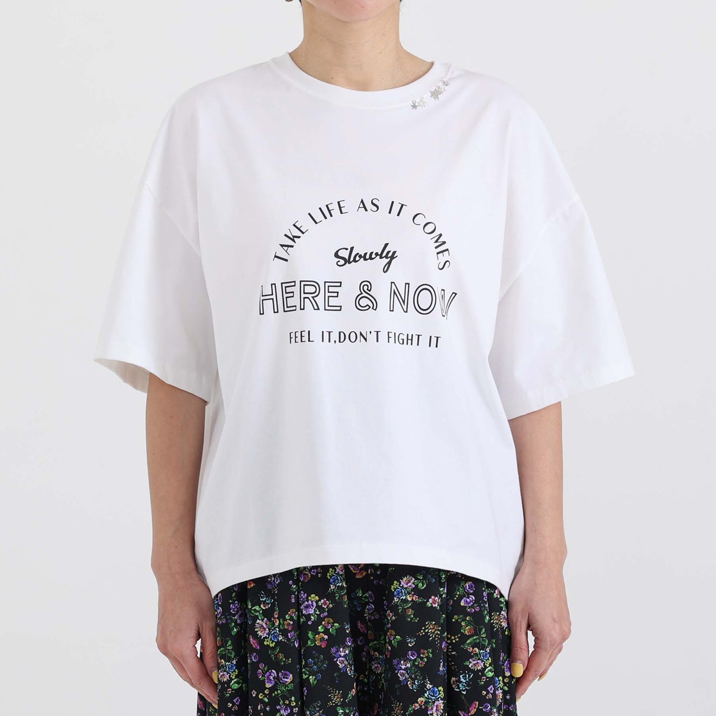F-CS-10H「Snowmelt knit」Logo tee【WHITE】