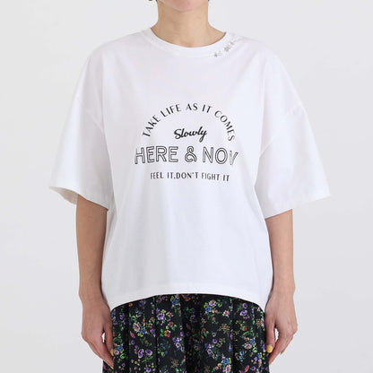 F-CS-10H「Snowmelt knit」Logo tee【WHITE】