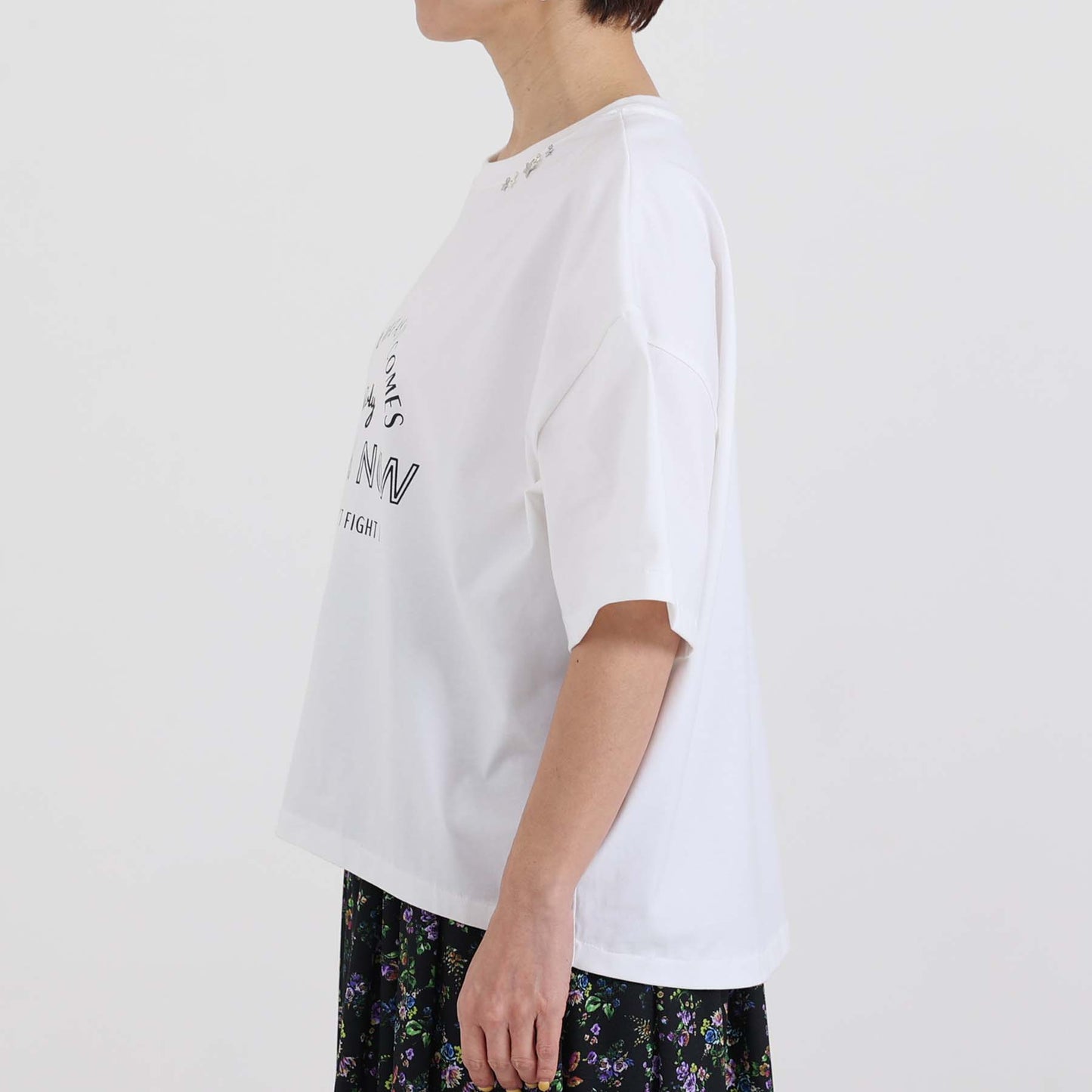 F-CS-10H「Snowmelt knit」Logo tee【WHITE】