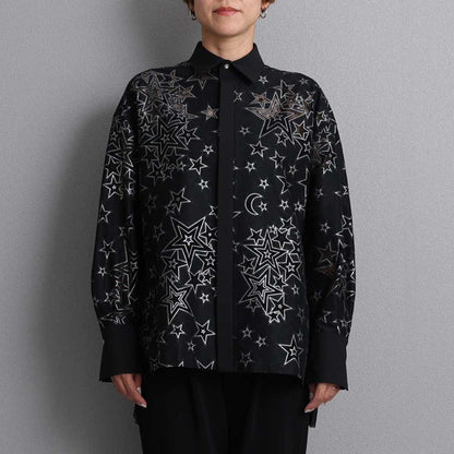 C-BL-72「Blanche」Relax shirts BLACK