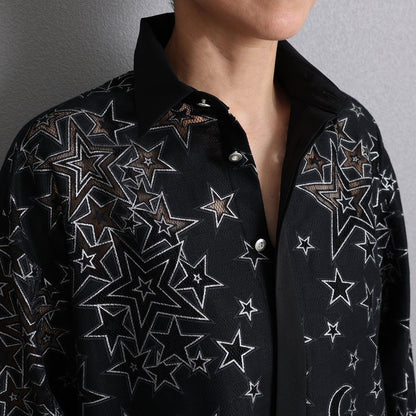 C-BL-72「Blanche」Relax shirts BLACK
