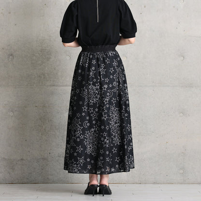 C-SK-119「Blanche」 Long skirt BLACK