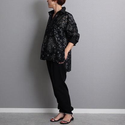 C-BL-72「Blanche」Relax shirts BLACK