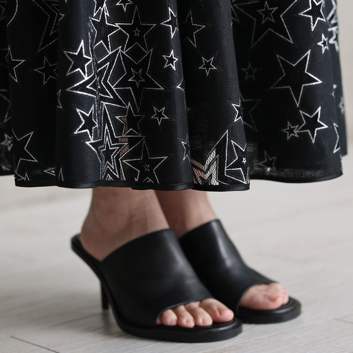 C-SK-119「Blanche」 Long skirt BLACK