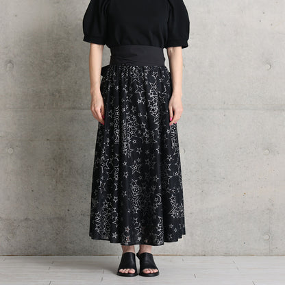C-SK-119「Blanche」 Long skirt BLACK