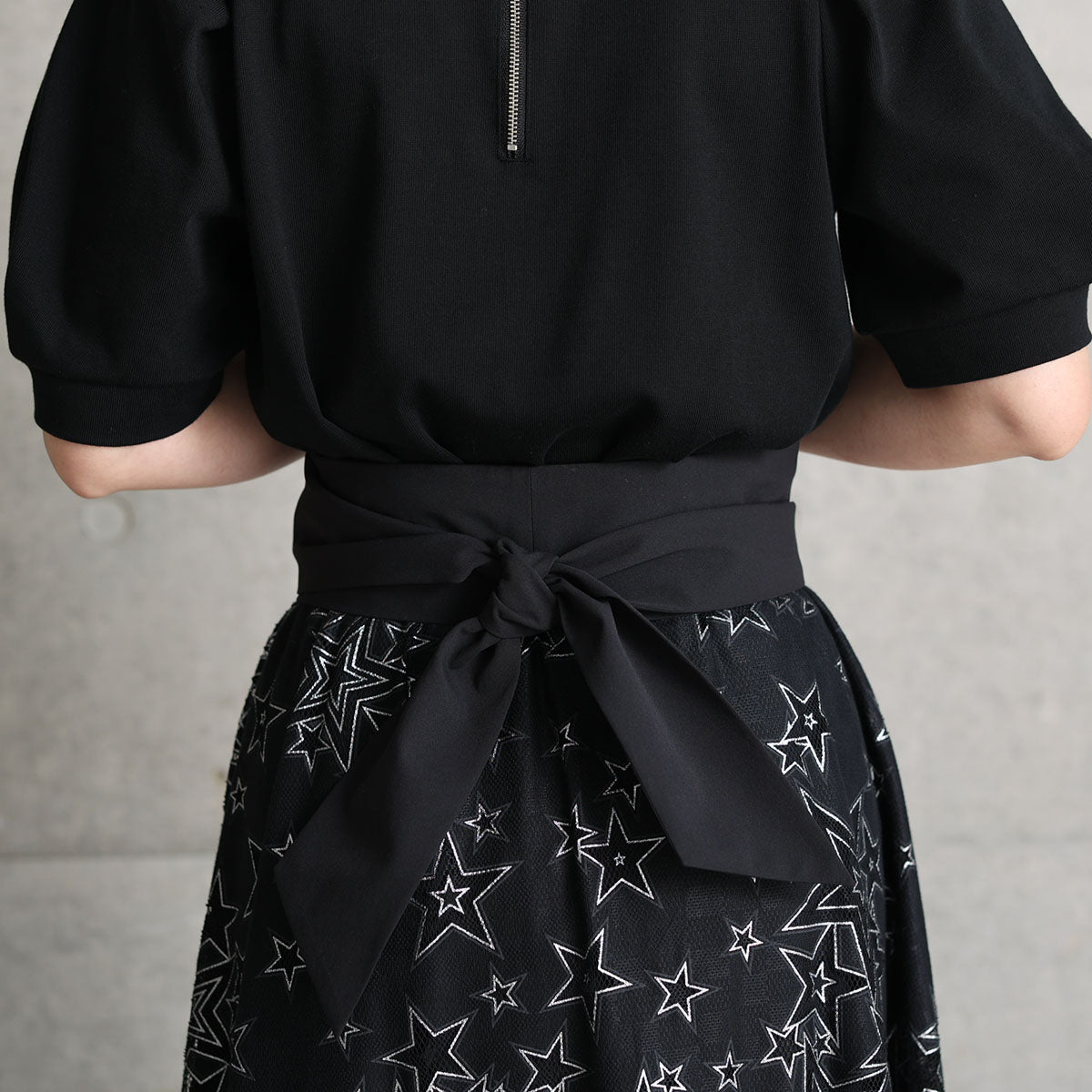 C-SK-119「Blanche」 Long skirt BLACK