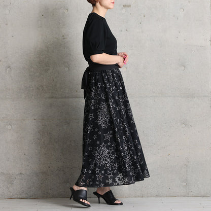 C-SK-119「Blanche」 Long skirt BLACK