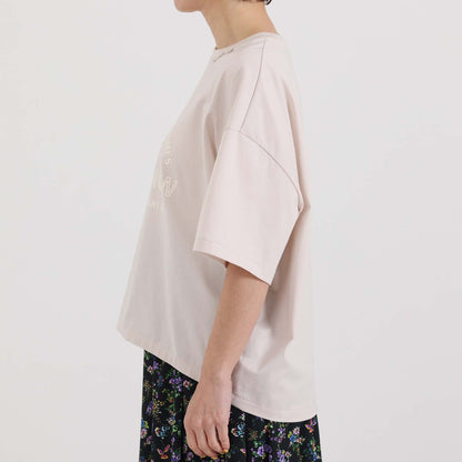 F-CS-10H「Snowmelt knit」Logo tee【BEIGE】
