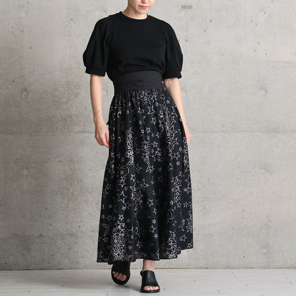 C-SK-119「Blanche」 Long skirt BLACK