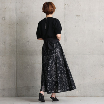C-SK-119「Blanche」 Long skirt BLACK