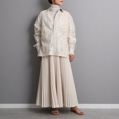 C-BL-83 Robin flower blouse WHITE