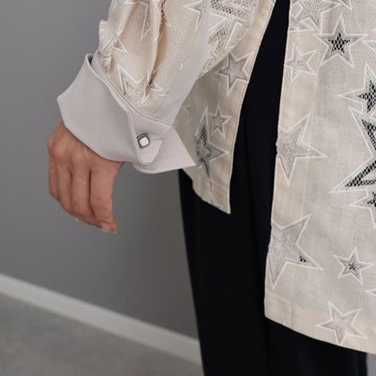 C-BL-83 Robin flower blouse WHITE