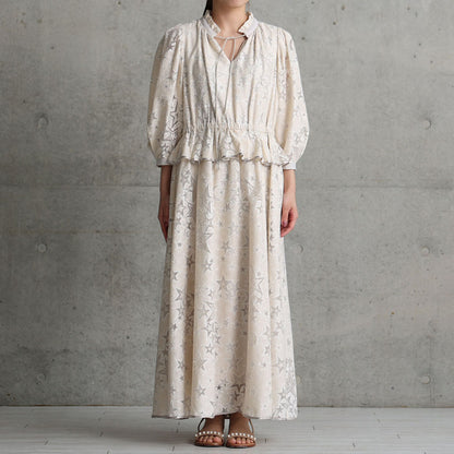 C-OP-62「Blanche」peplum dress ECRU