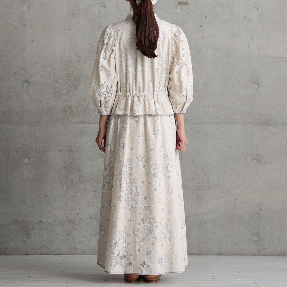C-OP-62「Blanche」peplum dress ECRU