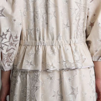 C-OP-62「Blanche」peplum dress ECRU