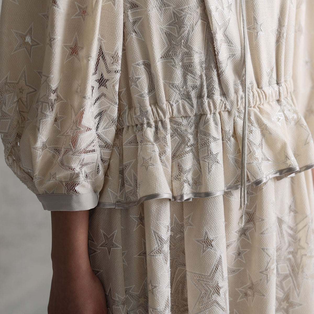 C-OP-62「Blanche」peplum dress ECRU