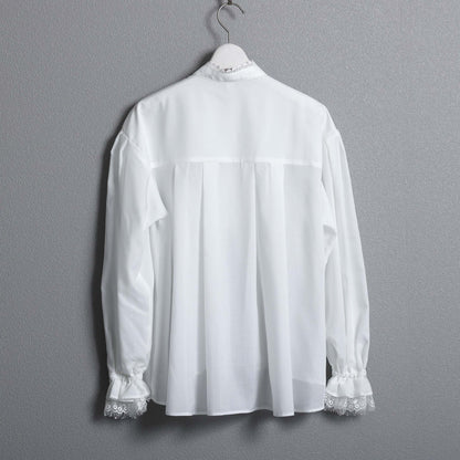 C-BL-83 Robin flower blouse WHITE