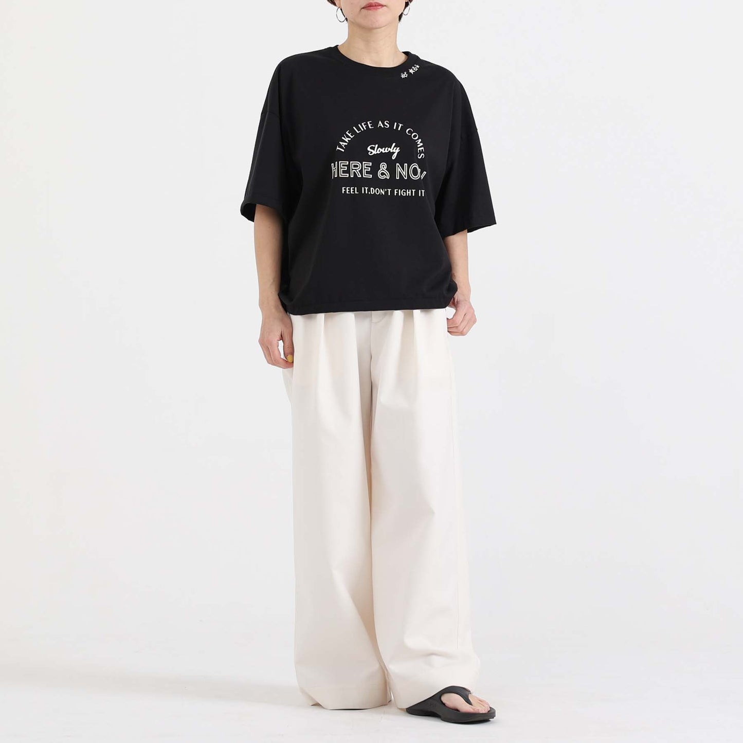 F-CS-10H「Snowmelt knit」Logo tee【BLACK】