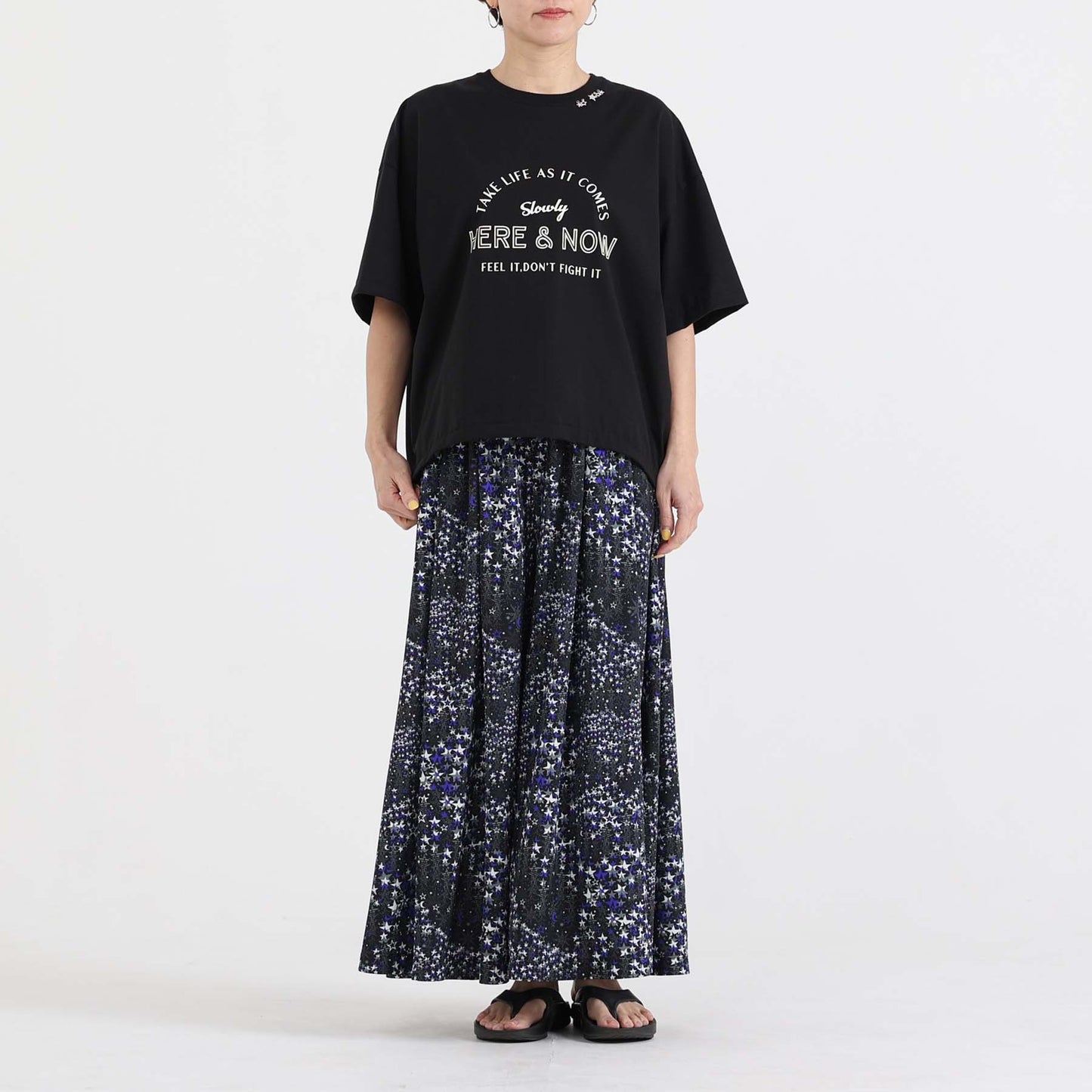 F-CS-10H「Snowmelt knit」Logo tee【BLACK】