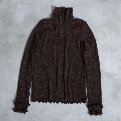 2026AW【9月下旬お届け予定】 F-CS-11「Shirring knit」Turtle-neck tops【全4色】