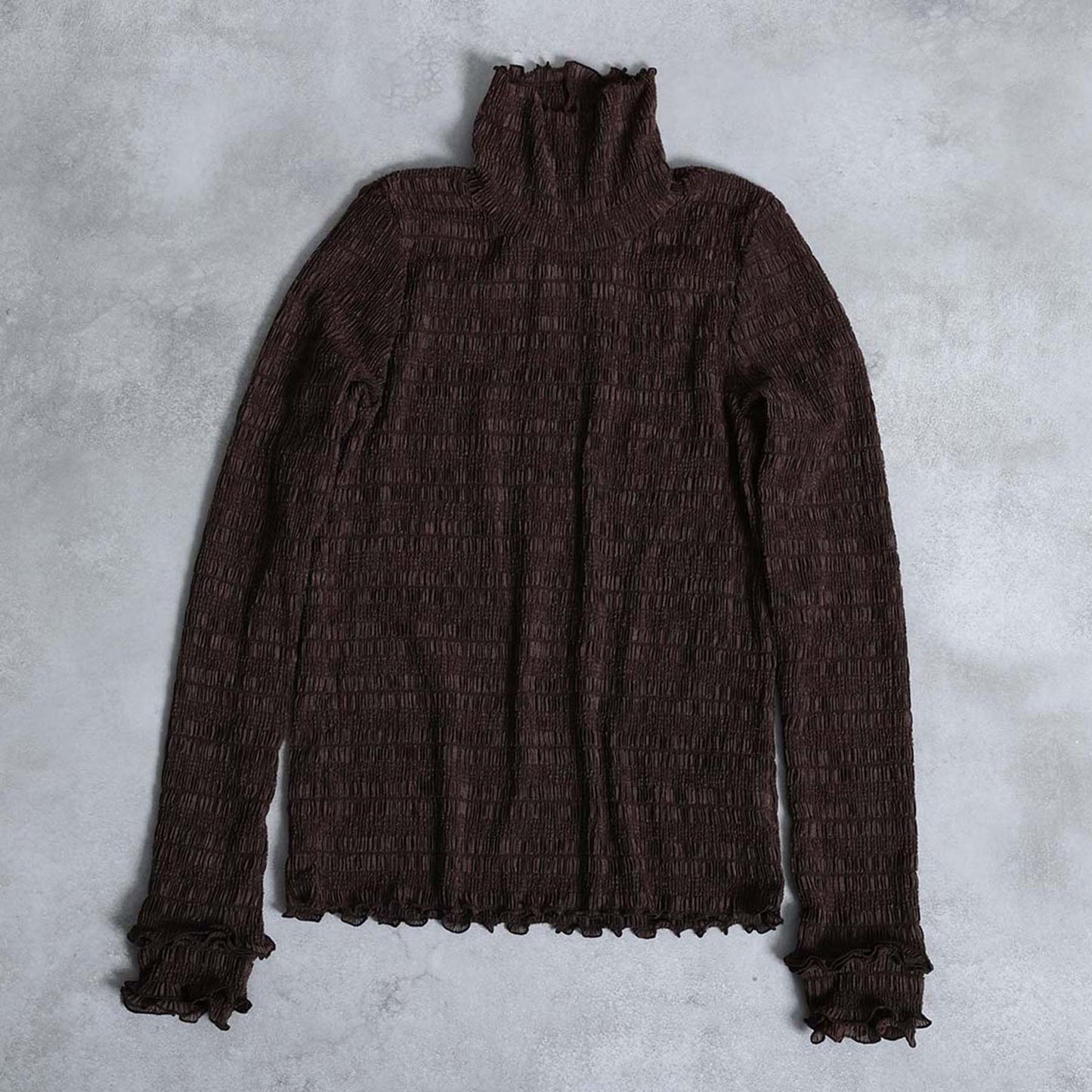 2026AW【9月下旬お届け予定】 F-CS-11「Shirring knit」Turtle-neck tops【全4色】