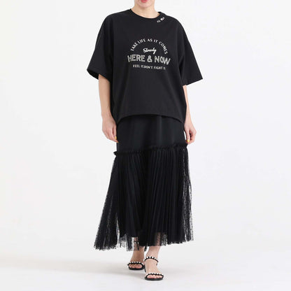 F-CS-10H「Snowmelt knit」Logo tee【BLACK】