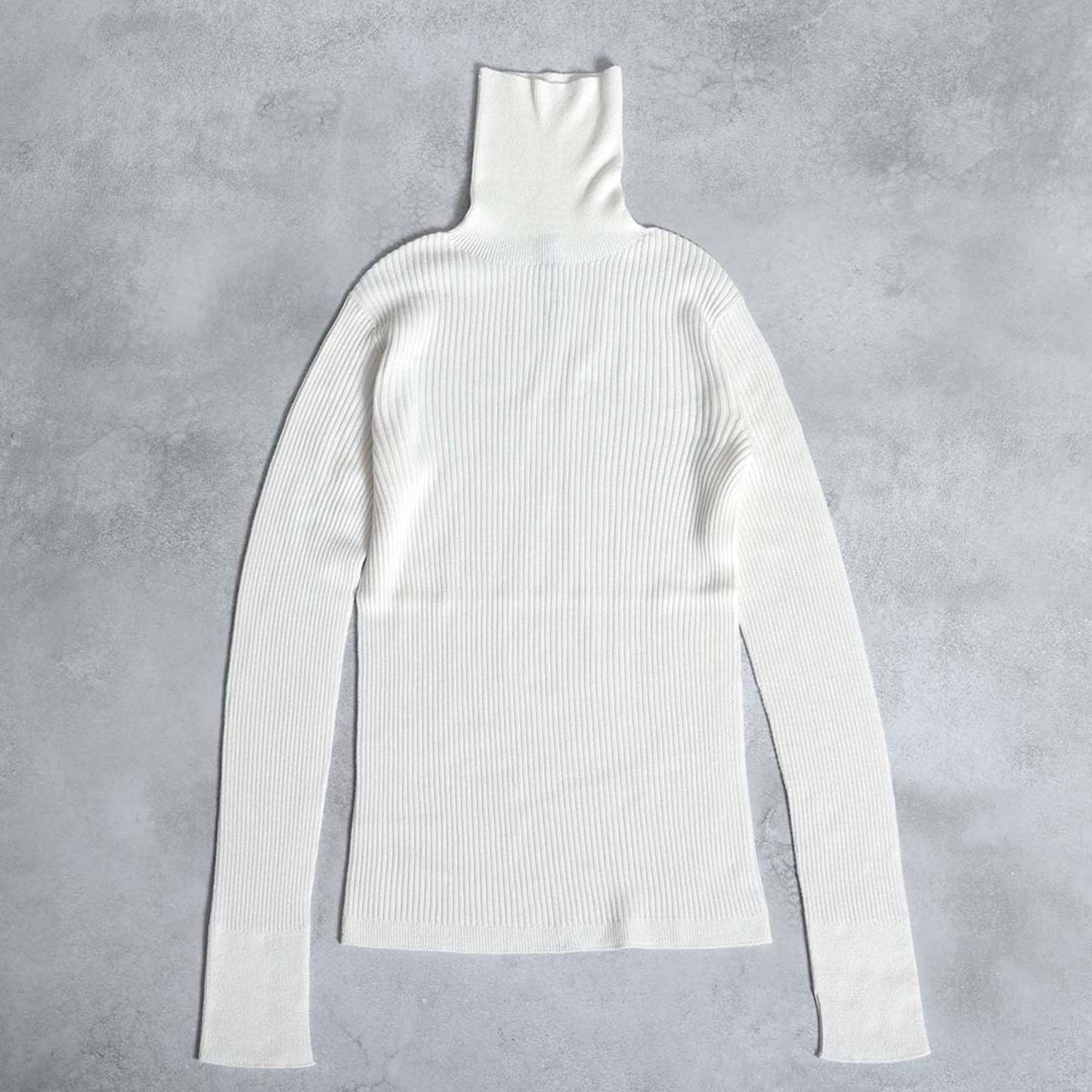 2026AW【10月下旬お届け予定】 F-KN-05「Pure Feather Silk」Rib turtle knit【全4色】