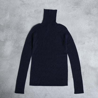 2026AW【10月下旬お届け予定】 F-KN-05「Pure Feather Silk」Rib turtle knit【全4色】