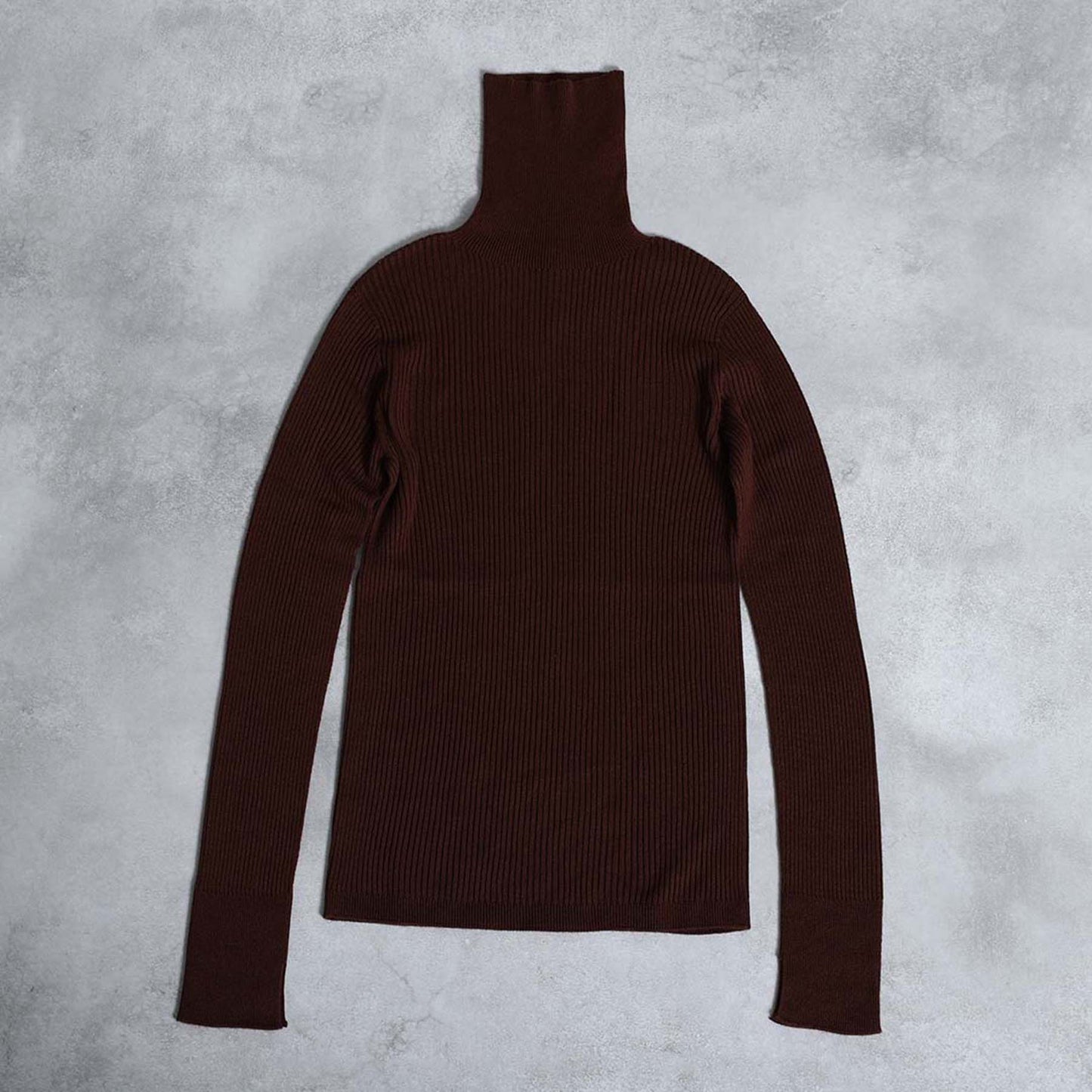 2026AW【10月下旬お届け予定】 F-KN-05「Pure Feather Silk」Rib turtle knit【全4色】