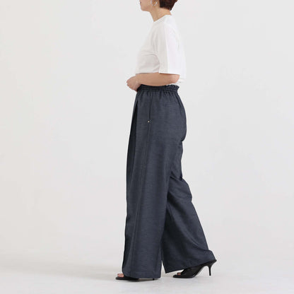 F-PT-10「Function light denim」Easy wide pants【NAVY】