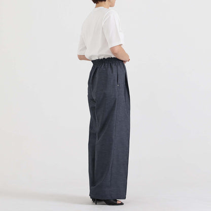 F-PT-10「Function light denim」Easy wide pants【NAVY】
