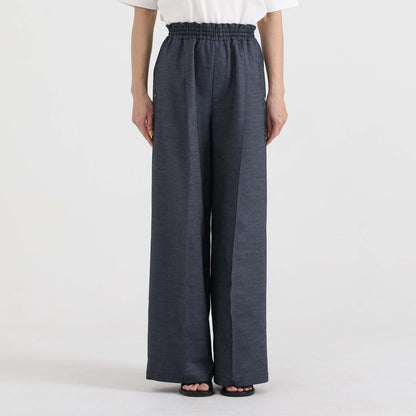 F-PT-10「Function light denim」Easy wide pants【NAVY】